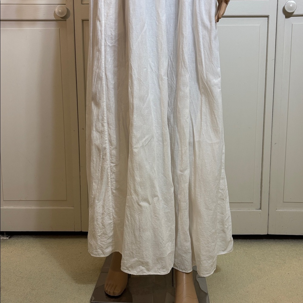 Another Tomorrow Gathered Summer Linen Maxi Dress Low Back Large - Picture 2 of 14
